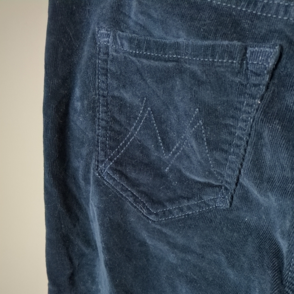 Mother "The Dropout" Corduroy Jeans In Deep Blue Size 25 - Picture 5 of 11